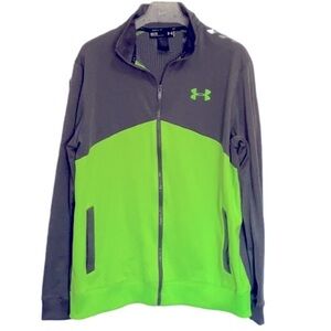 Under ARMOUR Cold Gear Combine Gray/Neon Green Zip Jacket